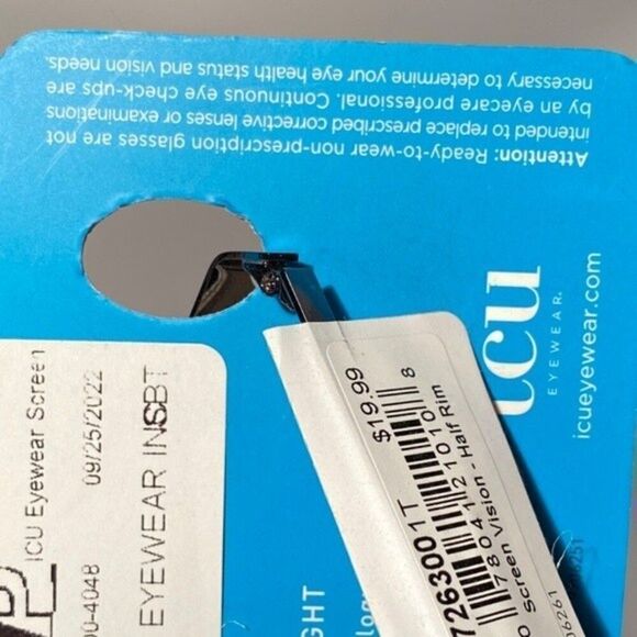 0582 Reading Glasses 1.25 Half Rim Black Blue Light Filtering - Picture 4 of 9